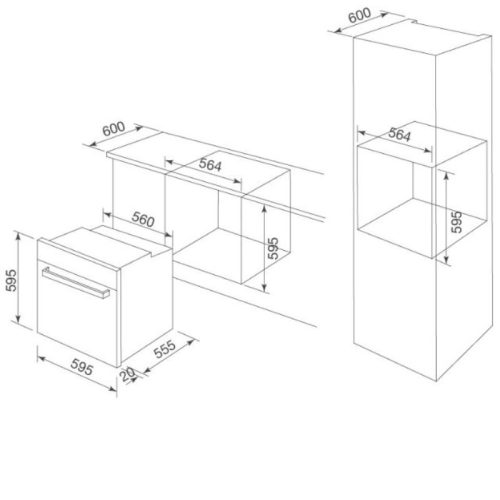 Kích thước lò nướng MALLOCA MOV-659TC