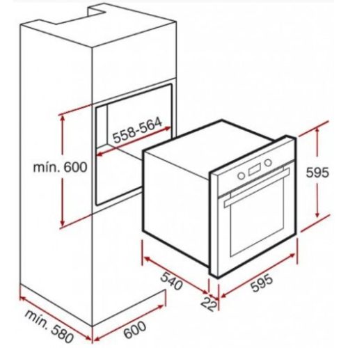 Kích thước lò nướng Teka HE 635
