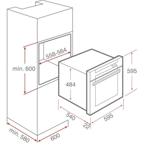 Kích thước lò nướng Teka HLB 840