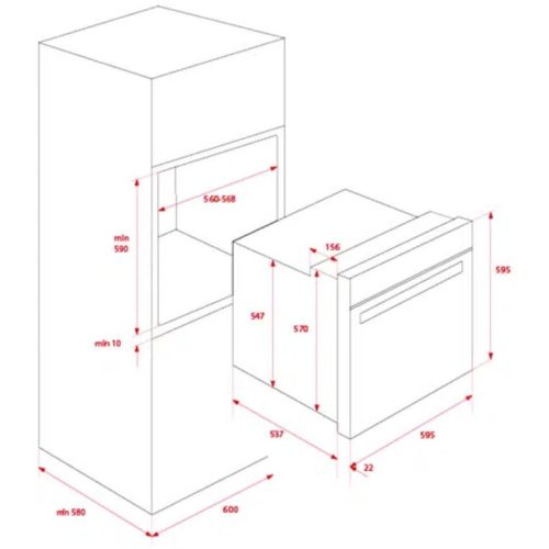 Kích thước lò nướng Teka HLB 860