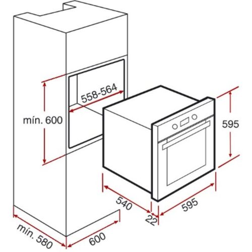 Kích thước lò nướng Teka HS 635