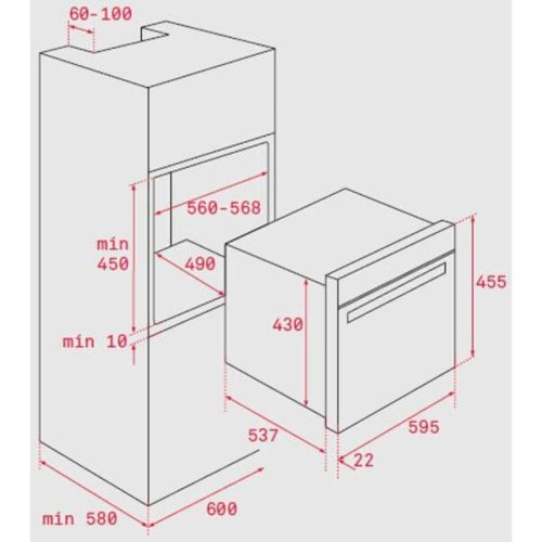 Kích thước lò nướng Teka MLC 844