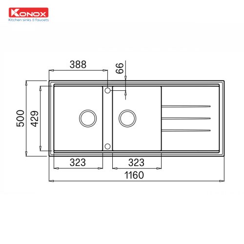 konox granite sink phoenix 1160 black 1
