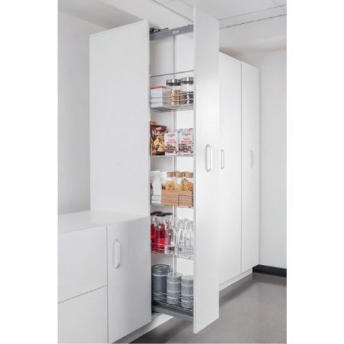 Bộ kệ tủ 6 tầng,  rổ lưới Dispensa 90 Arena 400mm Hafele 546.54.633